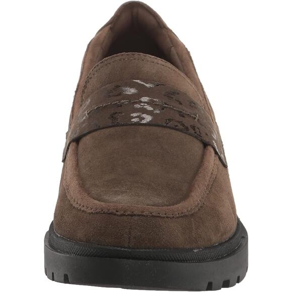 Clarks Women's Calla Ease Loafer Flat - Dark Olive Suede, Size 7W Shoes - Picture 1 of 8